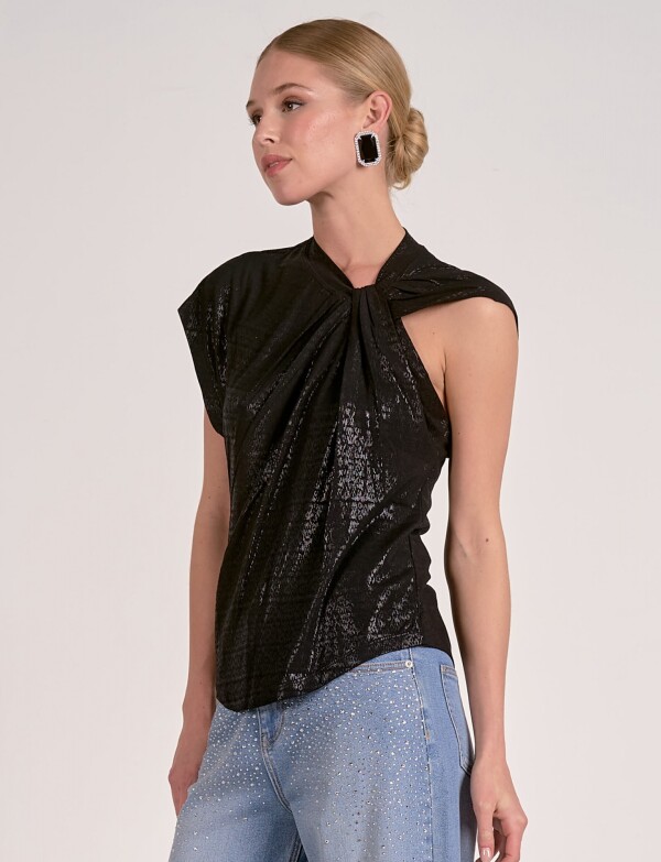 Blusa Lurex Nudo NEGRO