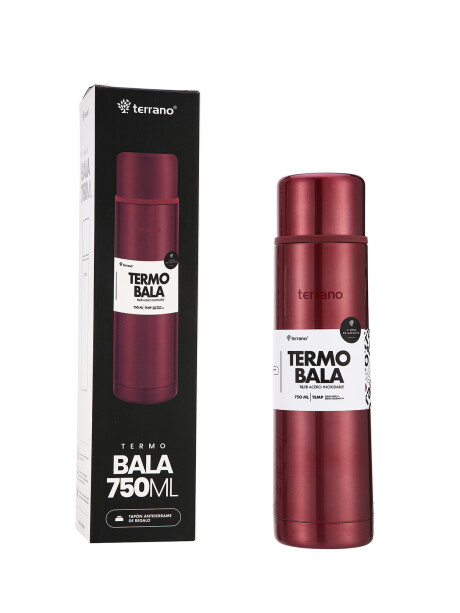 Termo Bala 750ML Metalizado Rojo Metalizado