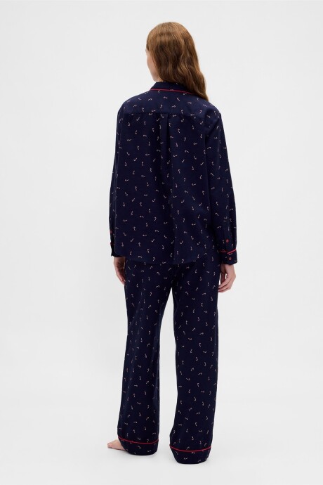 Pijama Set Camisa Y Pantalón Franela Mujer Fs Candy Canes