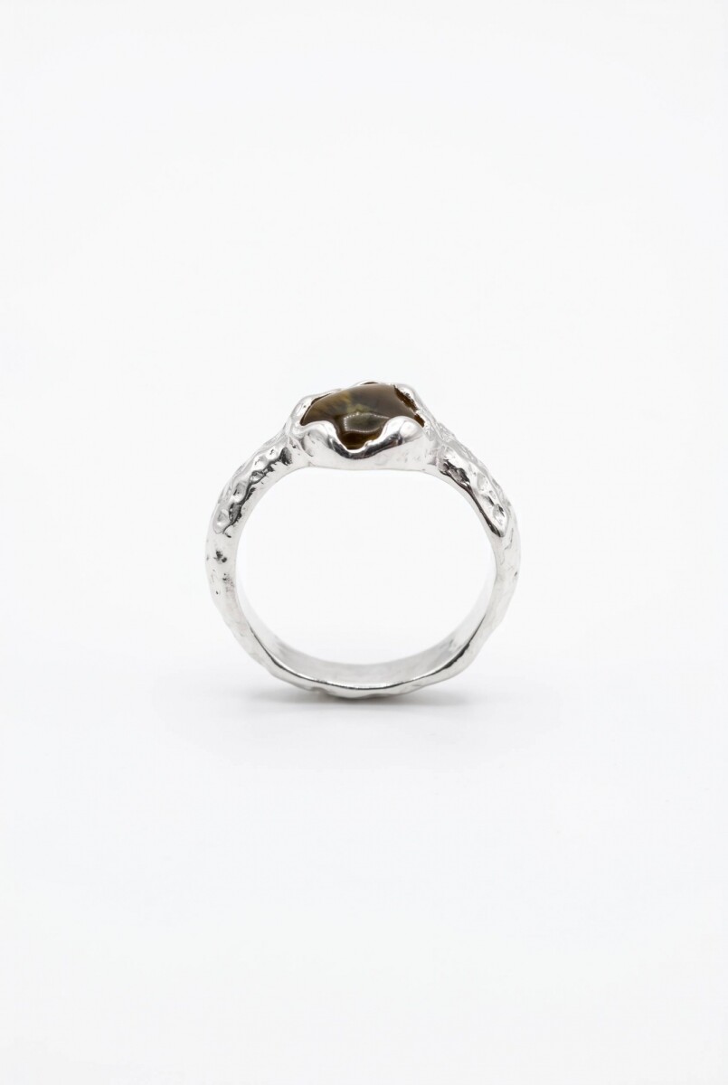 Anillo irregular detalle - plateado 