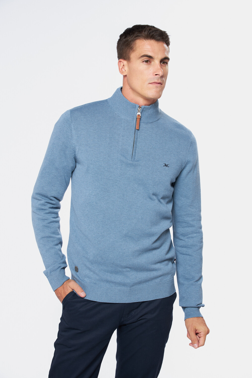 BUZO TEJIDO MEDIO CIERRE Denim