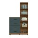 Cómoda Estilo - Style 4 Cajones y 1 Puerta con Espejo - Jatoba/Grafito - Ideal para tu Dormitorio Cómoda Estilo - Style 4 Cajones y 1 Puerta con Espejo - Jatoba/Grafito - Ideal para tu Dormitorio