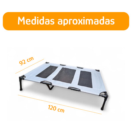 Cama Catre Plegable P/Mascotas 120x92cm Reforzada Portátil Gris