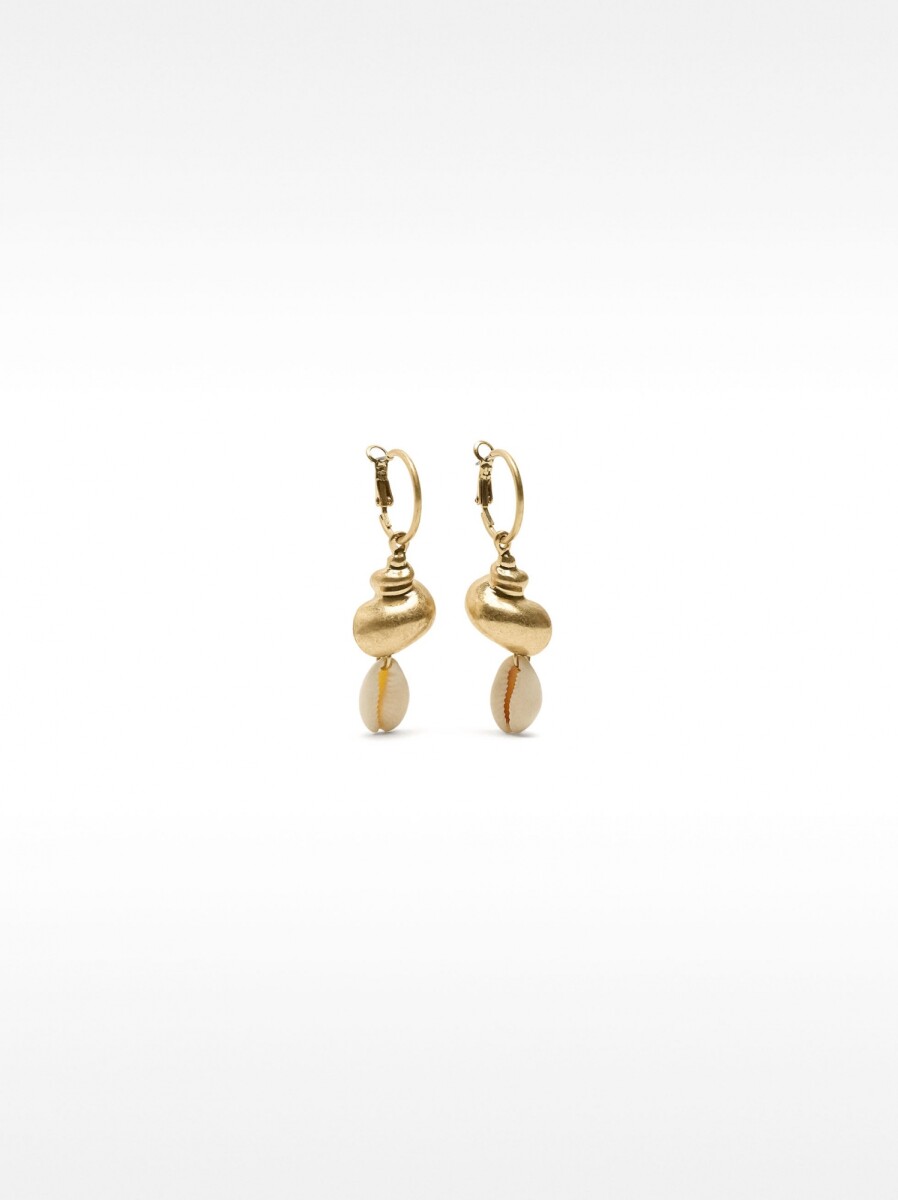 Aros Con Colgantes De Concha - blanco 