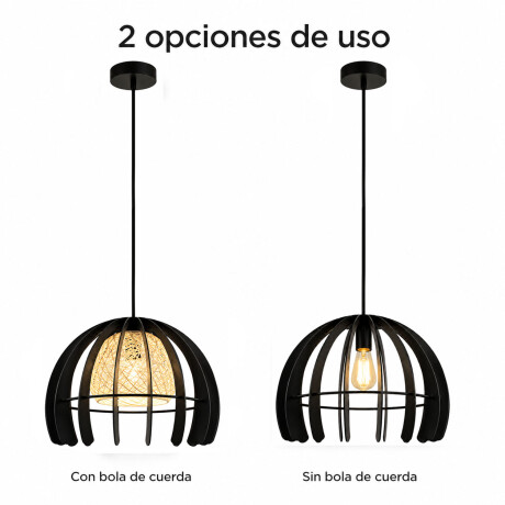 Lámpara Colgante de Techo Metal Hilo E27 Diseño Moderno Negro
