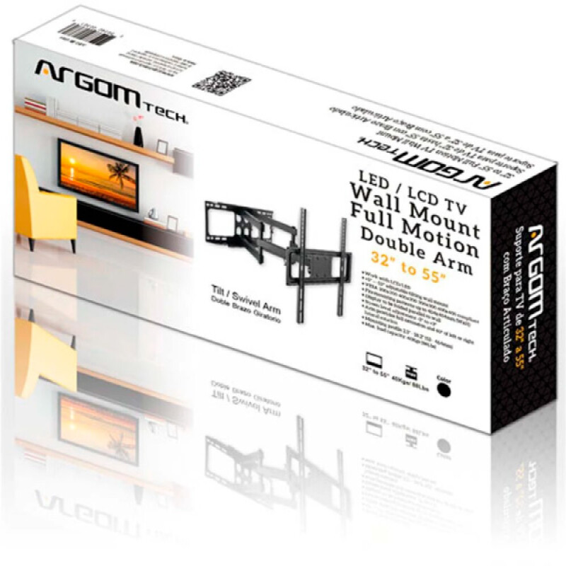 BASE DE TV ARGOM, FULL MOTION DOBLE BRAZO 32"-55" 001