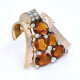 Clip Prendedor 18K Con Brillantes Y Topacios Clip Prendedor 18K Con Brillantes Y Topacios