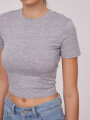 Remera Flored Gris Melange Medio