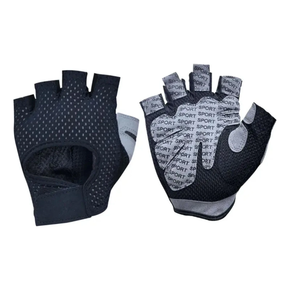 Guantes Fitness Crossfit Gym Gimnasio Musculacion Microperf - Variante NEGROL 