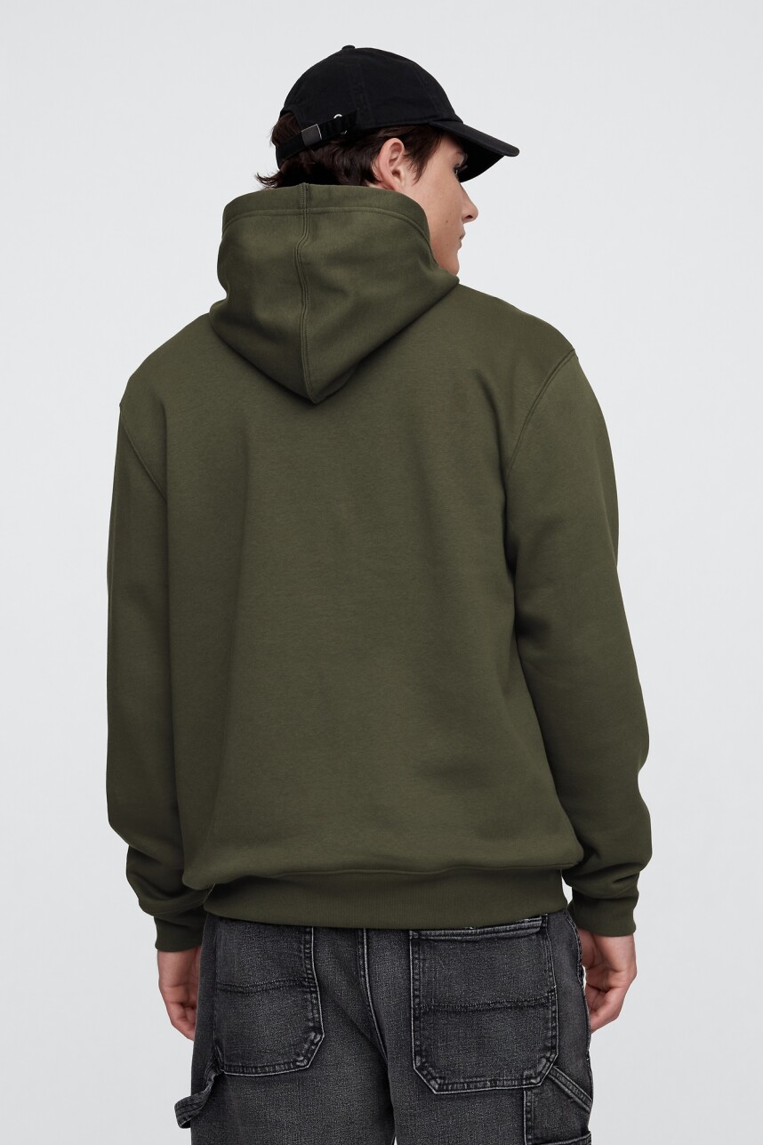Buzo Canguro Logo Gap Camo Hombre Black Moss