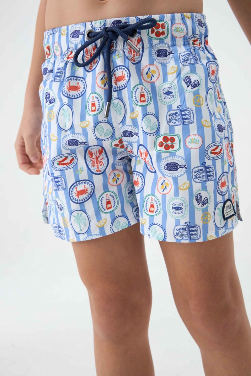 SHORT OLIVER NIÑO ESTAMPADO - Peces 
