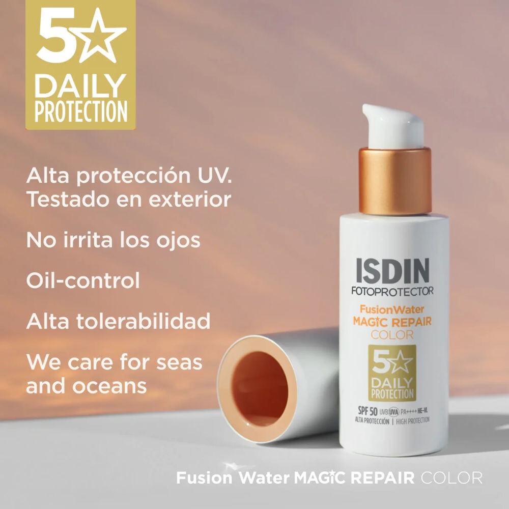 Protector Solar Facial FOTOPROTECTOR Fusion Water MAGIC Repair Color SPF50 50ml