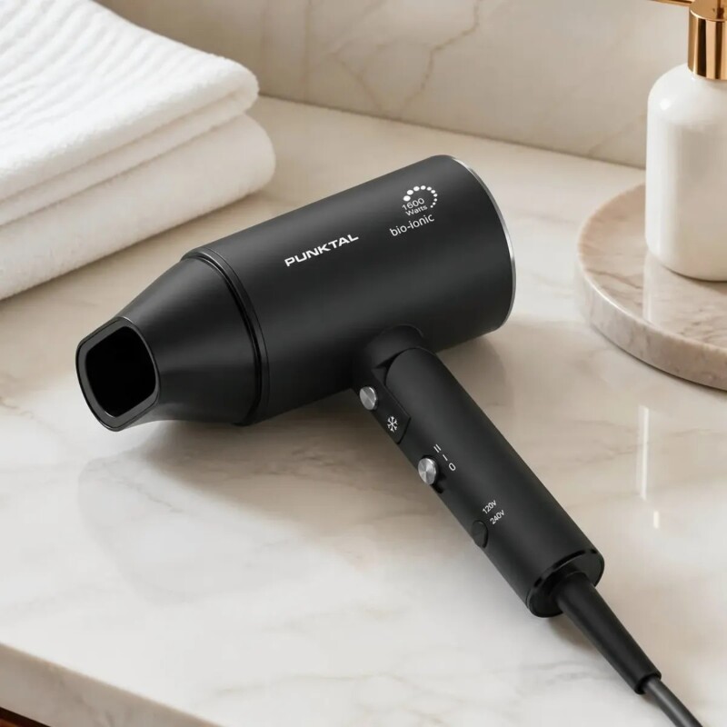 Secador De Pelo Iónico Punktal Plegable Y compacto 1.600 W Secador De Pelo Iónico Punktal Plegable Y compacto 1.600 W