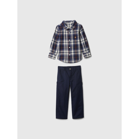 LS POPLIN PANT SET FA24 NAVY UNIFORM