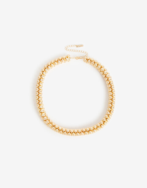 Collares Cortos Metal Collar Corto Bolones Metal - Dorado