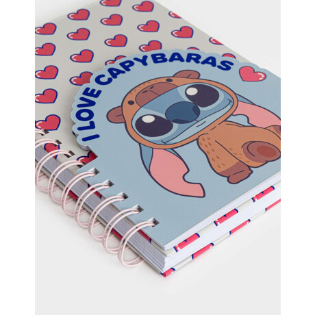 Cuaderno A5 ''stitch Capybara'' Combinacion Multicolor