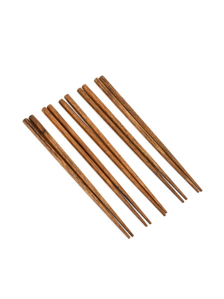 PALOS CHINOS MADERA 5 PARES MARRON