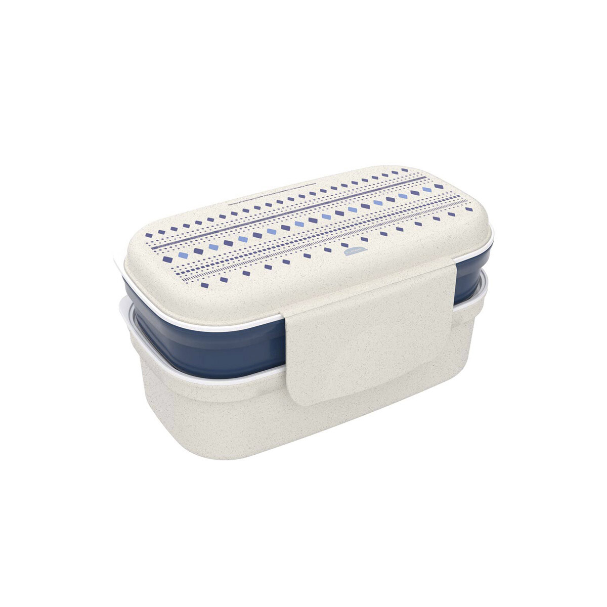 Lunchera Bento X 2 Piezas - 1195 GEOMETRICO AZUL 