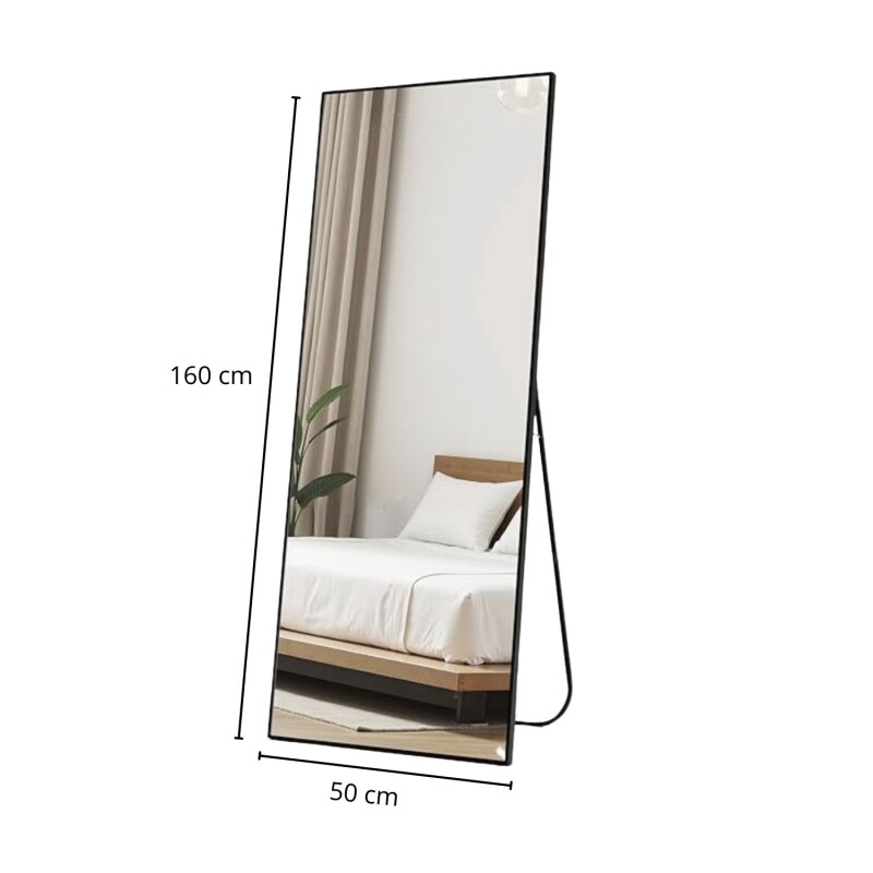 Espejo De Pie Lumax Rox Marco Rectangular 60 x 165cm Negro