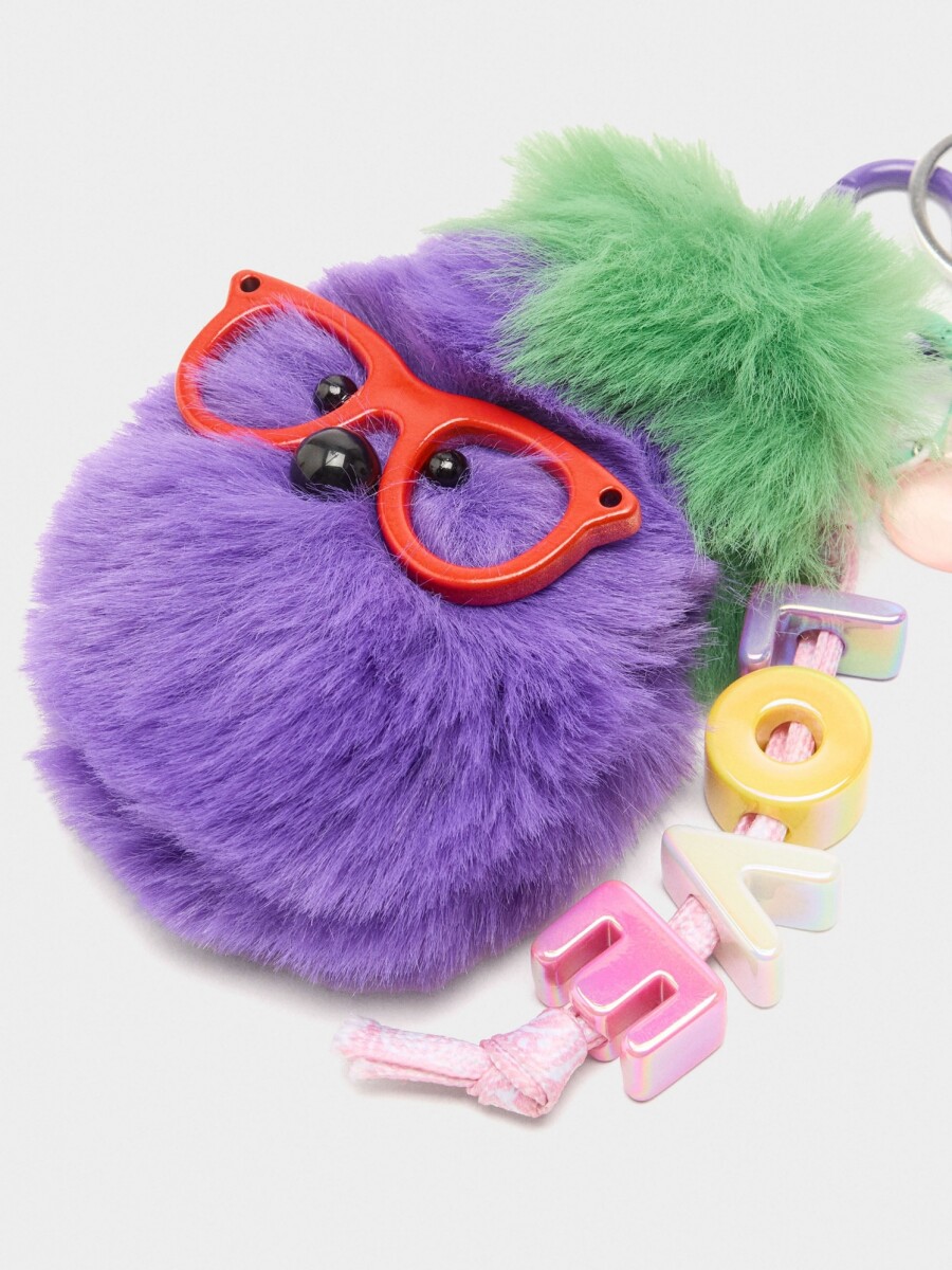 Llavero Charm Pompom Love multicolor