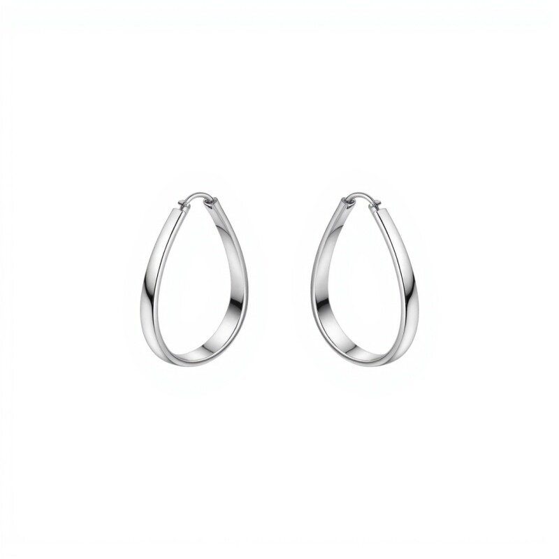 Caravanas Aro ancho Plata - Plata 925- Sin Piedra - CA4119 sinpiedra