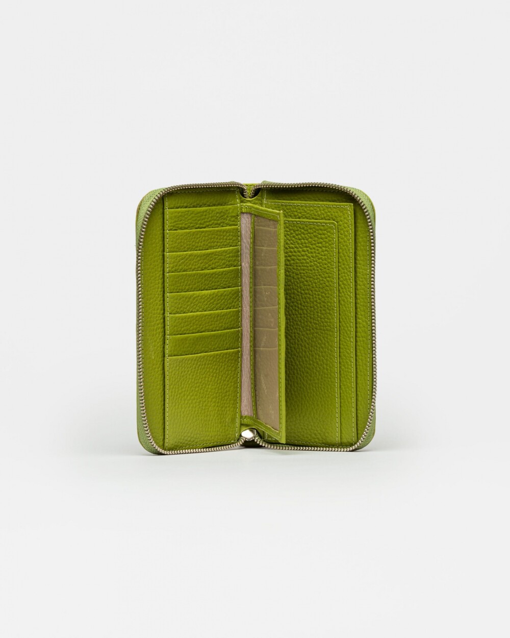 Billetera Paz en cuero graneado Moss