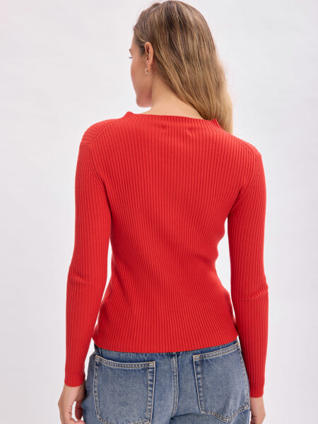 Polera punto de rib Rojo