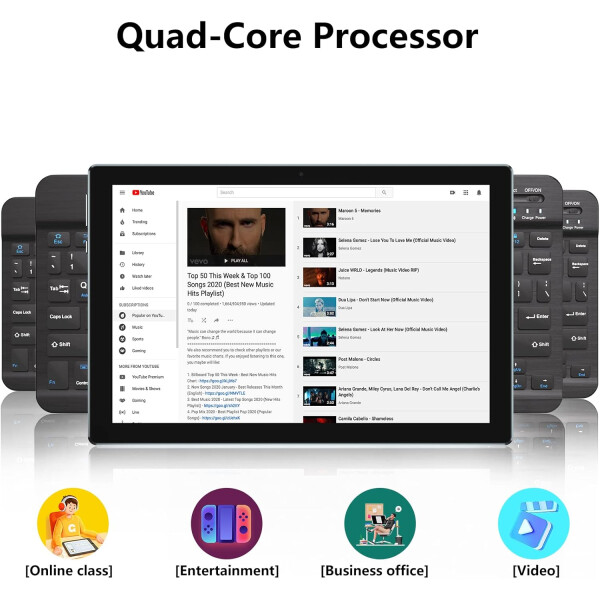 Tablet 10" 12gb 128gb Con Teclado + Mouse + Estuche TABLET CP20/31/31T 128 TEC+MOU NEGRO