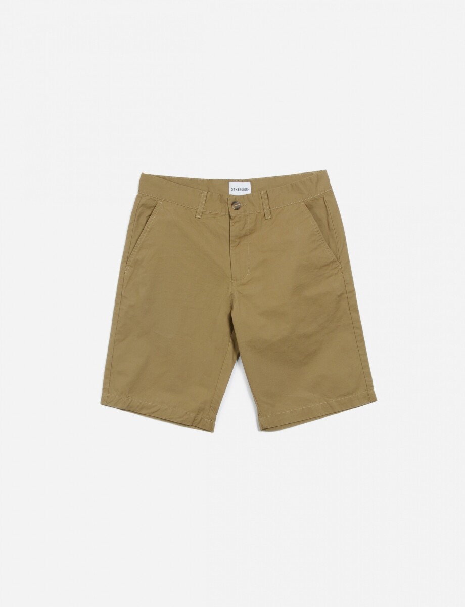 Short de gabardina - KHAKI 