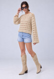 Sweater calado Beige