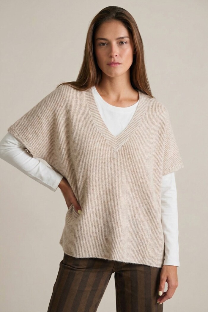 Chaleco Escote En V Mocha