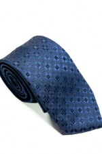 Corbata 8 cm AZUL FLOR BEIGE