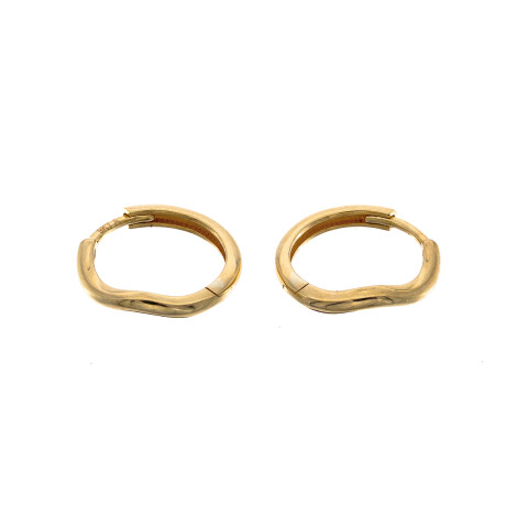 Par de aros de oro 9 ktes. ONDA. Par de aros de oro 9 ktes. ONDA.
