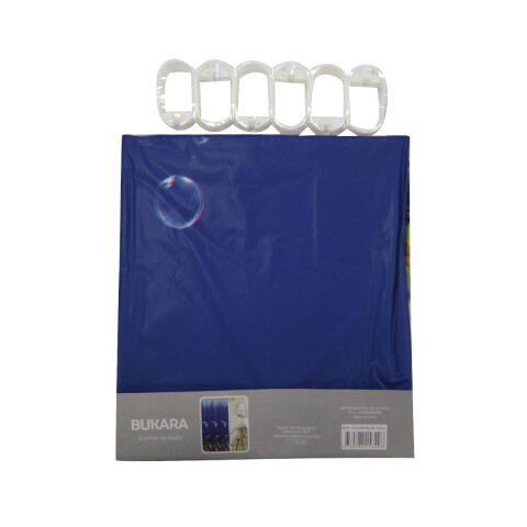 Cortina Baño Bukara con Argollas 180 x 180 cm 620 OCEAN BLUE