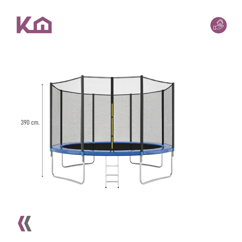 Cama Elastica Trampolin con escaleras 3.90M + lona negra con malla Cama Elastica Trampolin con escaleras 3.90M + lona negra con malla