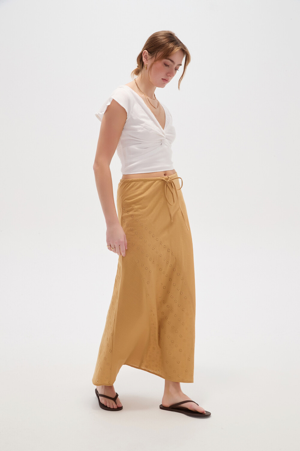Falda Aglae Beige Oscuro