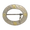 HEBILLA OVALADA PLATA Y ORO 03 - Adulto - Plateado Plateadouniforme