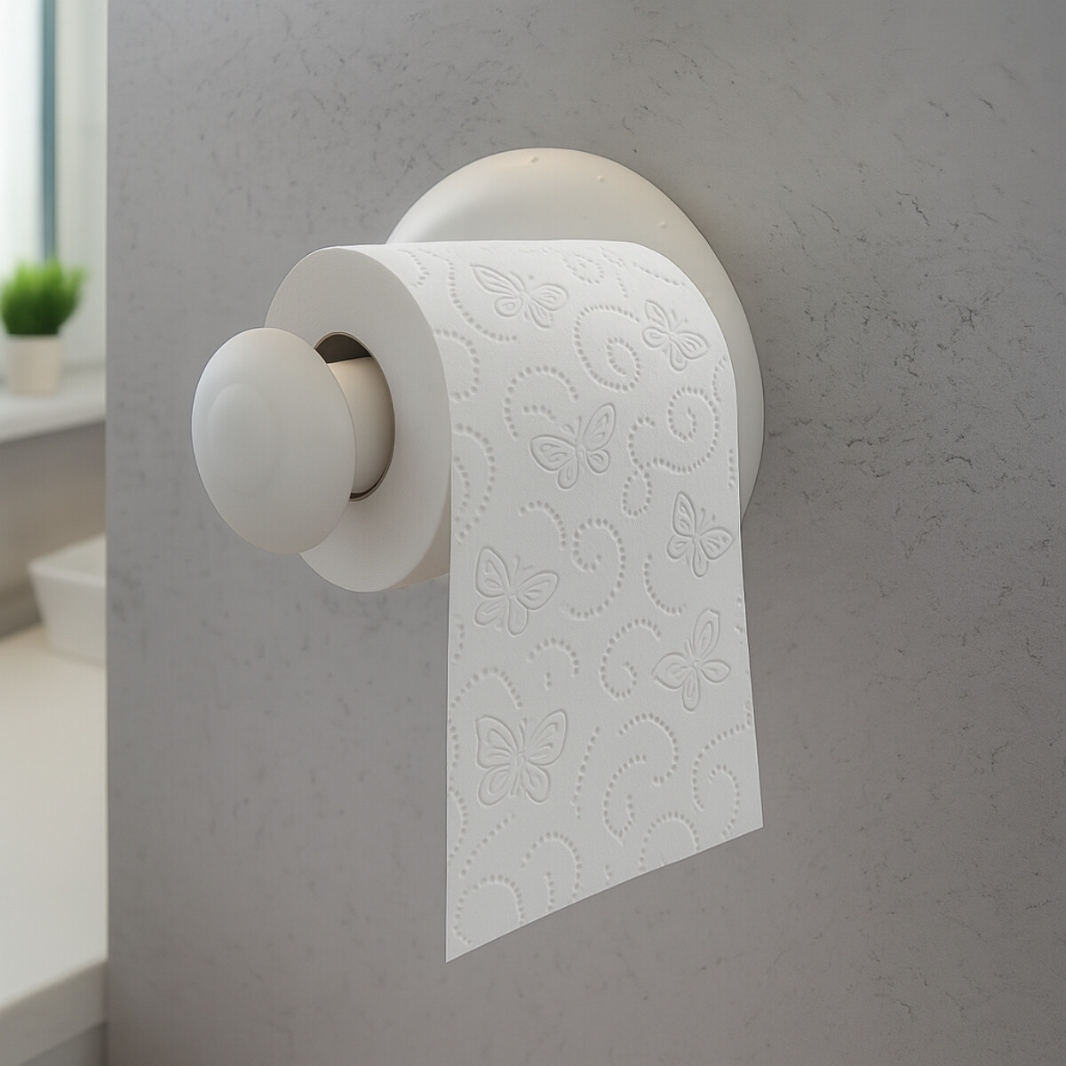 Porta papel con ventosa - BLANCO 