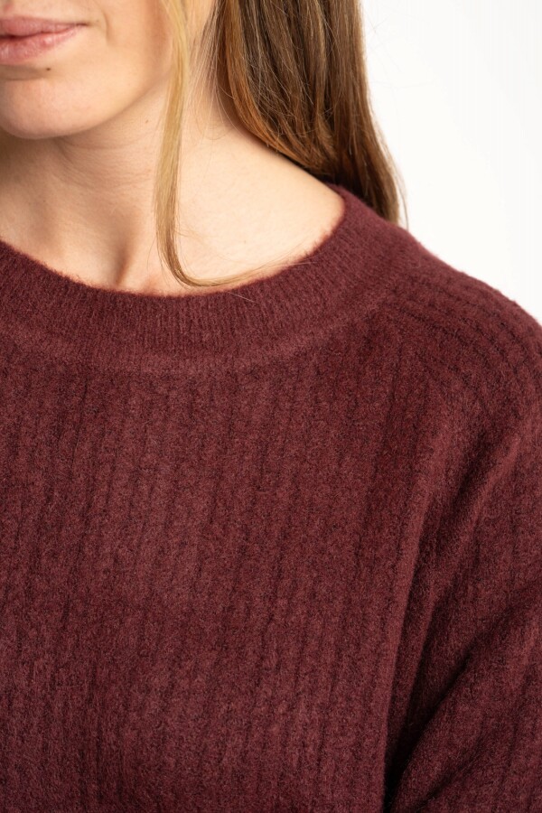 Sweater Texturado Bordeaux