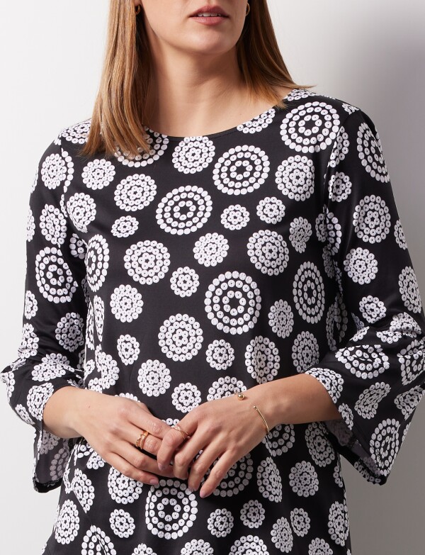Blusa Printed NEGRO/BLANCO