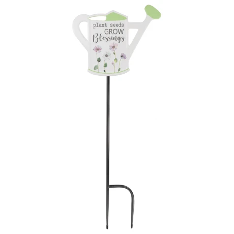 Tutor para plantas con cartel y regadera Tutor para plantas con cartel y regadera