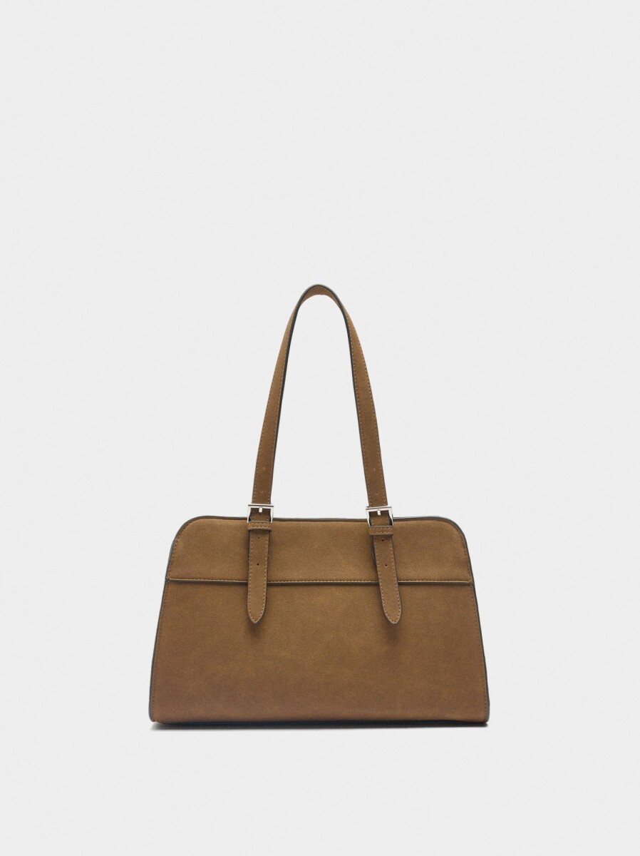 Bolso Tote Efecto Piel - camel 