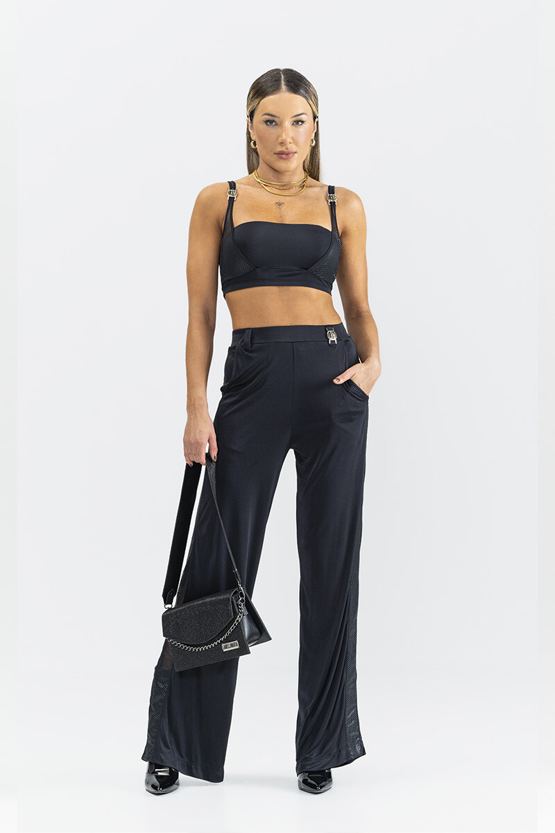 CONJUNTO TOP + PANTALON NEGRO LBM 