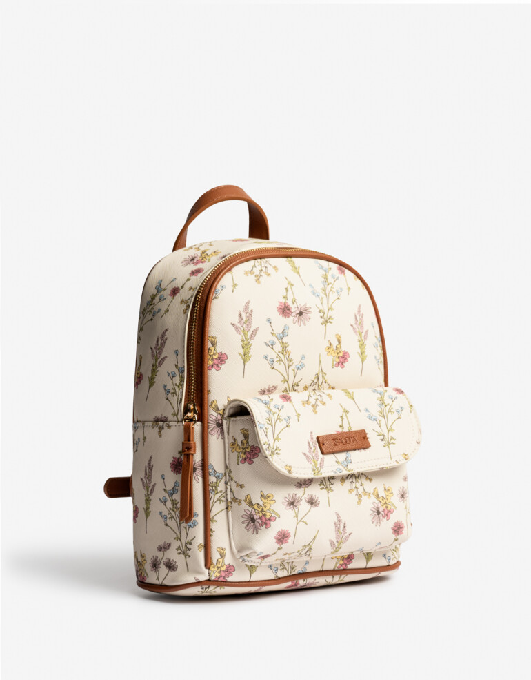 Mochilas Urbanas Basicos Mochila Tramada Flores - Estampado Flores