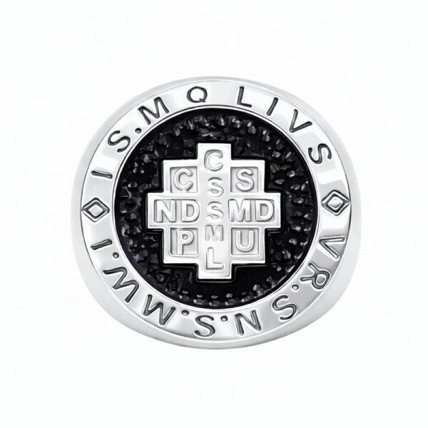 Anillo San Benito - Plata 925 - Resina negra- AN4701 conpiedra