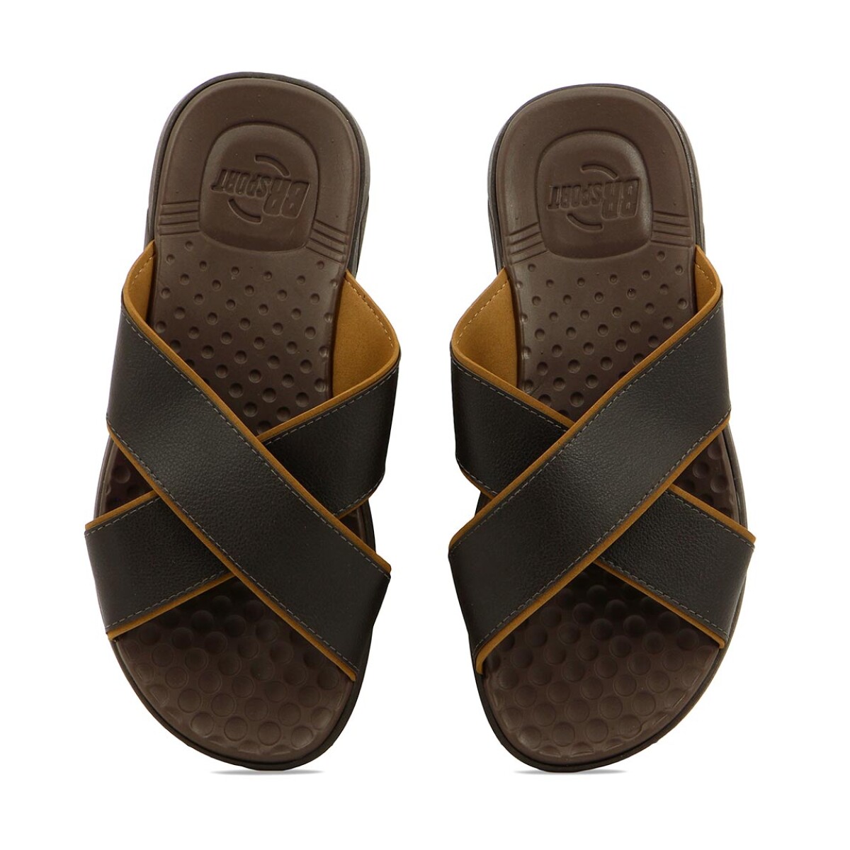 Sandalia De Hombre Br Sport Tira Cruzada - Cafe 