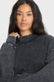 SWEATER SUND WASHED MOCK NECK CREW FLC J-negro