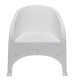 Set x2 sillones símil ratán + Mesa cuadrada BLANCO