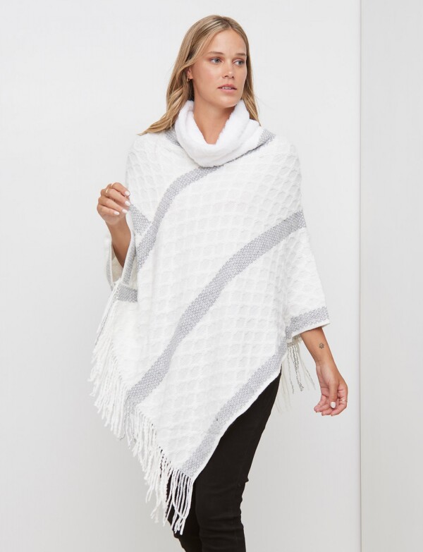 Poncho Cuello Velour BLANCO