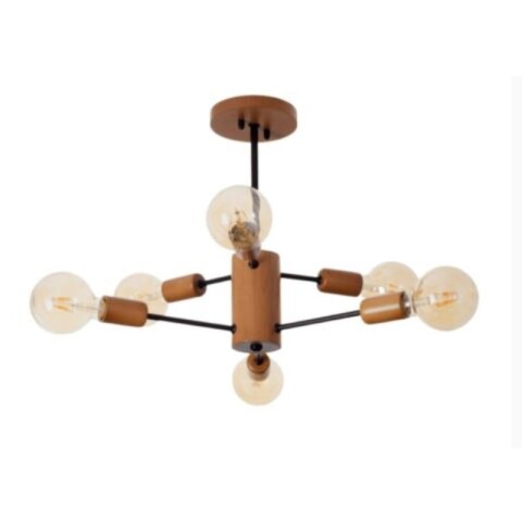 COLGANTE ANA 6 LUCES E27 MADERA COLGANTE ANA 6 LUCES E27 MADERA